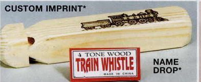 7" 3 Tone Wooden Train Whistle