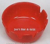 Red Melamine Ashtray W/ 7 Slotted Top