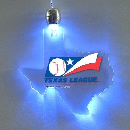 Texas Light Up Pendant Necklace W/ Blue LED