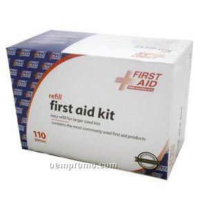 110 Piece First Aid Refill Box - Imprinted