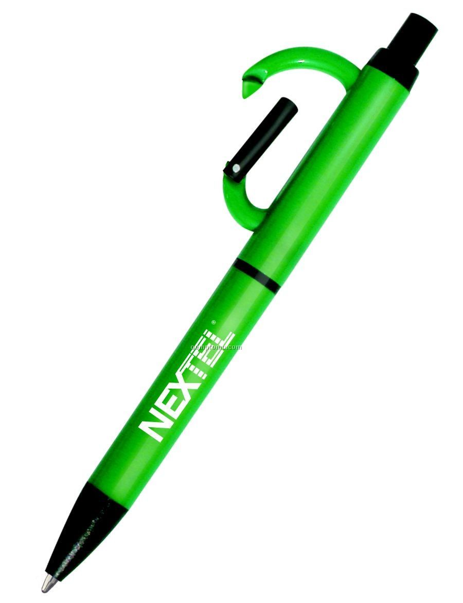 Click Pen W/ Carabiner Clip