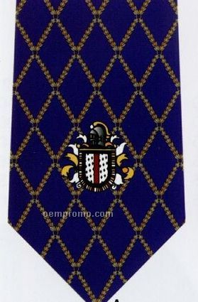 Custom Logo Printed Silk Tie - Pattern Style A