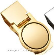 Gold Round Polished Money Clip