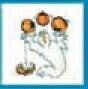 Holidays Stock Temporary Tattoo - Juggling Ghost W/ Pumpkins (2"X2")