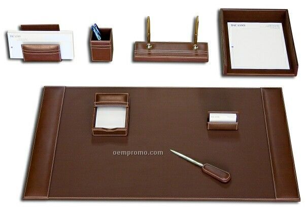 Rustic Black 8-piece Rustic Leather Desk Set