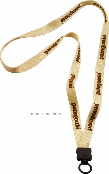 1/2" Knitted Organic Cotton Lanyard with Plastic Clamshell and O-Ring (standard option).
