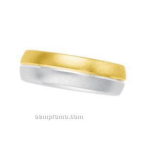 14ktt 6mm Ladies' Duo Wedding Band Ring (Size 7)
