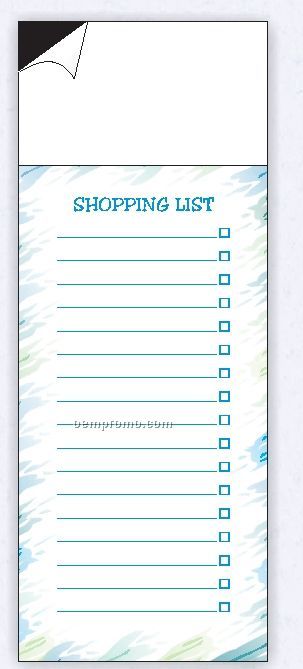25 Sheet Blue Border Shopping List W/ Magnet (3-1/2"X7 1/2")