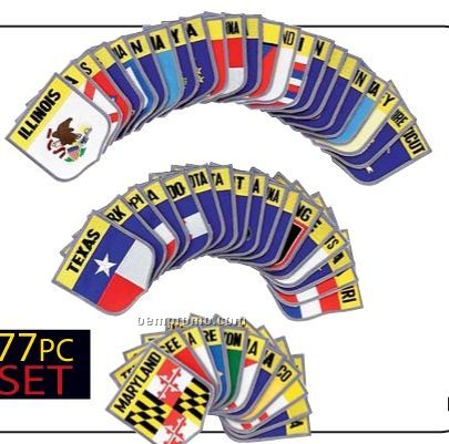 Diamond Plate 77 PC Embroidered State Flag Patch Set