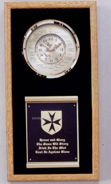 Executive Plaque W/ World Time Clock