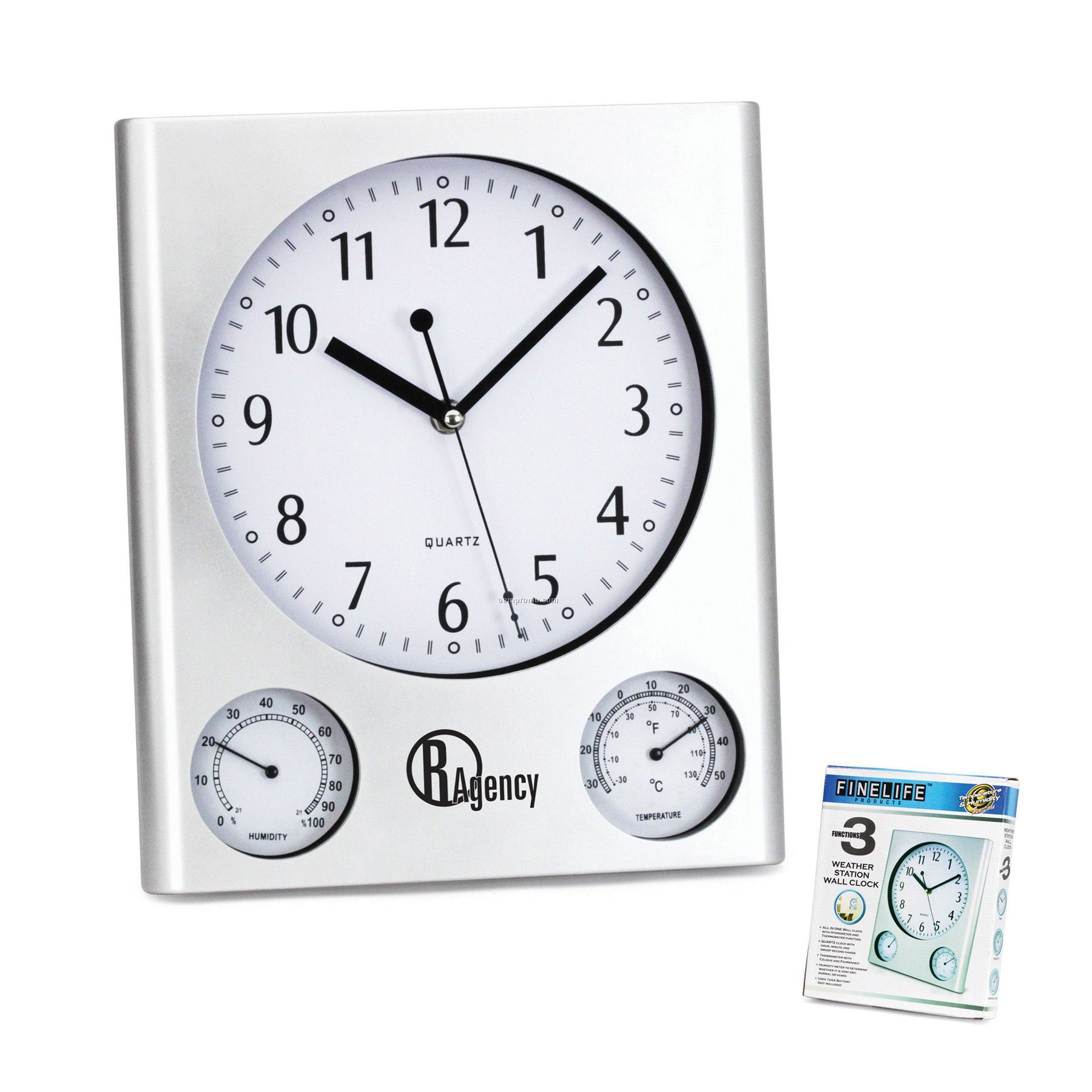 Finelife Weather Station Wall Clock