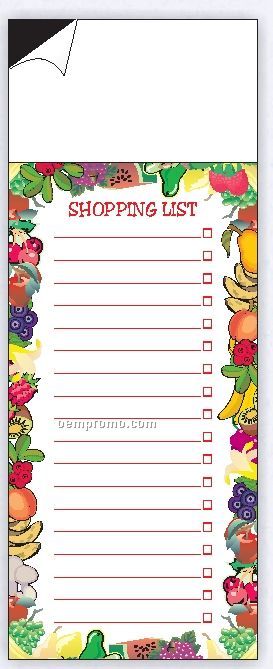 25 Sheet Fruit Border Shopping List W/ Magnet (3-1/2"X7 1/2")