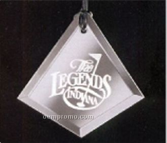 Classy Ornamentals. Beveled Diamond Clear Mirror Ornament W/Hole To Hang.