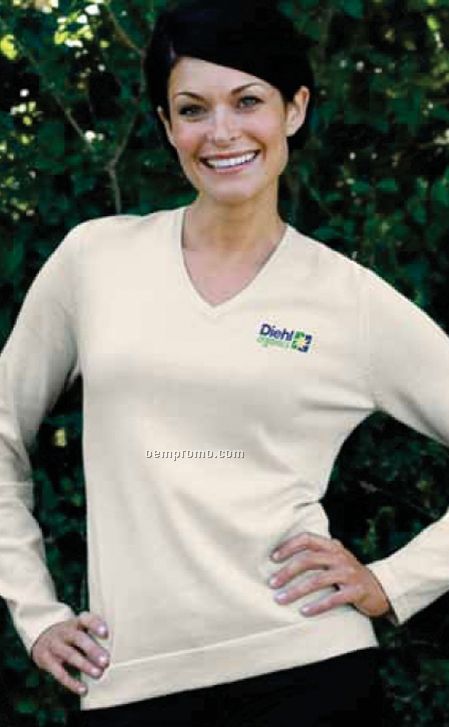 Women's Organic Cotton V-neck Sweater