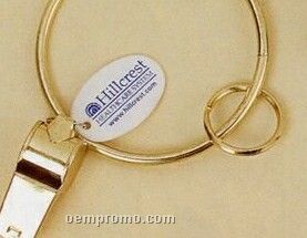 3-1/4" Handy Whistle With Brass Key Ring