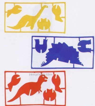 3-d Dinosaur 4 Designs Puzzle W/ 1 Color Imprint