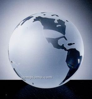 Clear Ocean World Globe W/ Flat Bottom (2")
