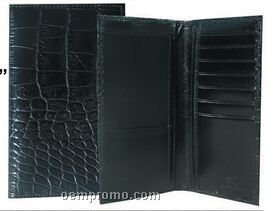 Chocolate Buttercalf Leather Secretary Wallet