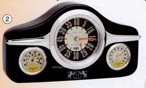 Retro Wood Clock W/ Weather Station & Hydrometer