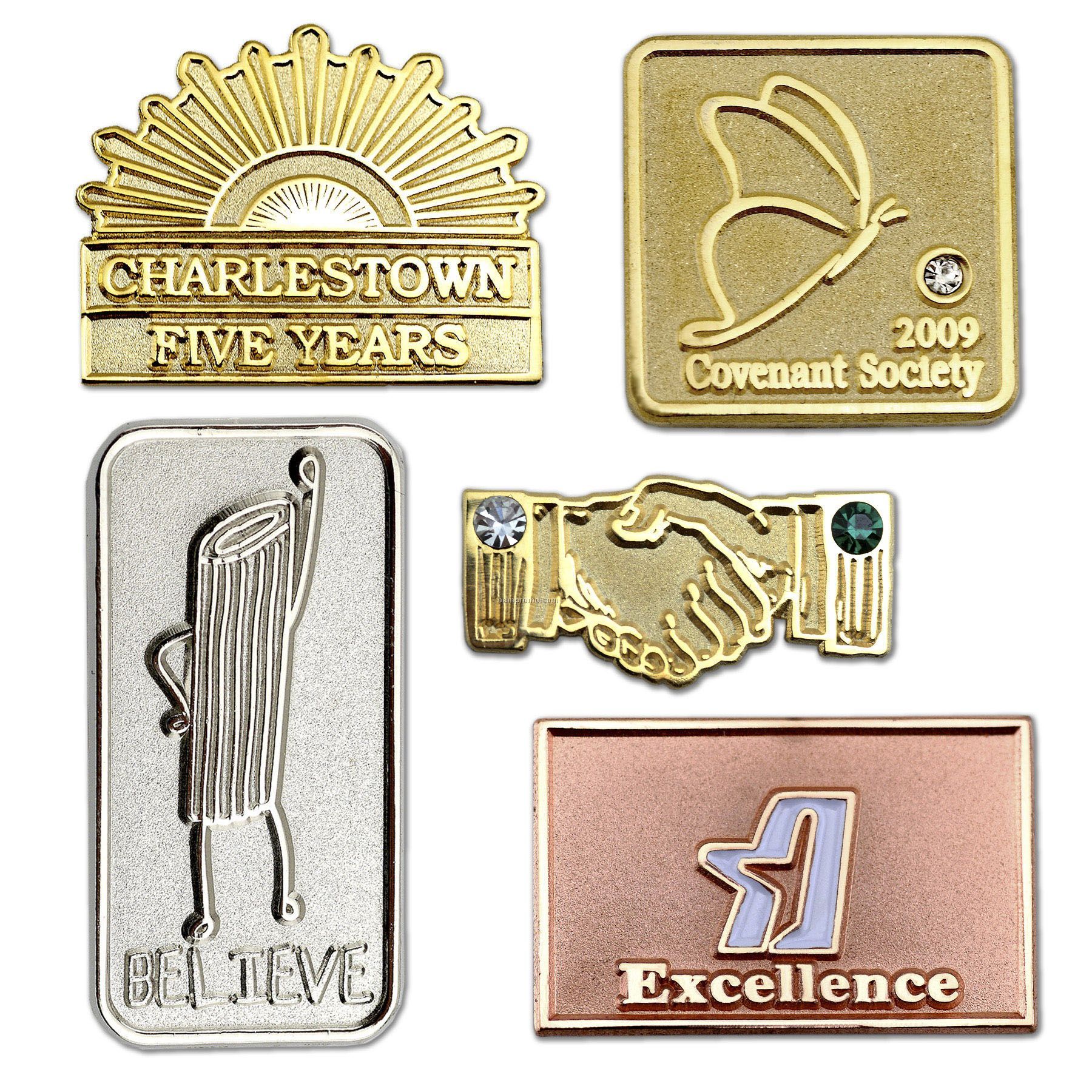 Lapel Pin / Die Struck Sandblast And Polished (1-1/4")