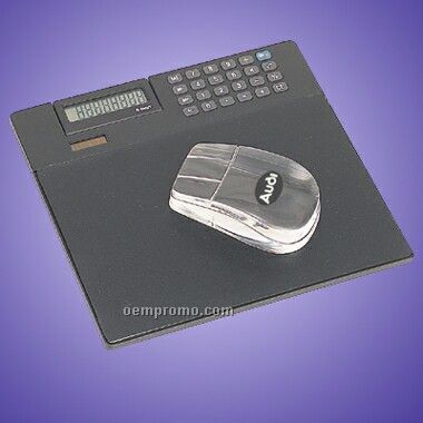 Rubber Mouse Pad W/Solar Calculator