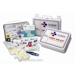 25 Person First Aid Kit With Metal Gasket Shell - Imprint