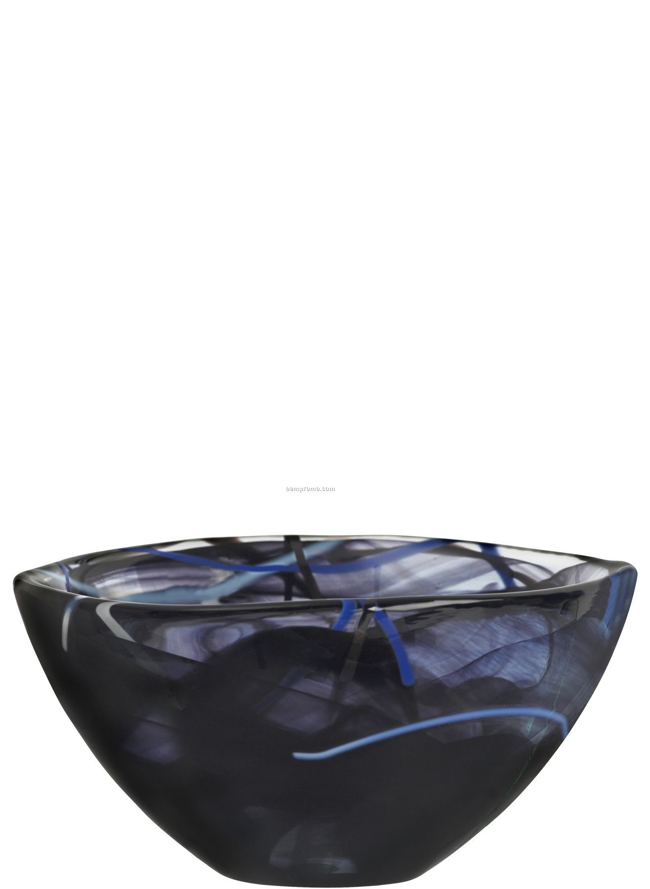 Contrast Small Swirl Crystal Bowl By Anna Ehrner (Black)