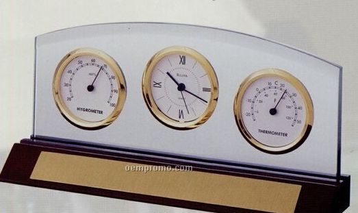 Bulova Executive Collection Weston Clock & Thermometer (4.75"X10"X2")