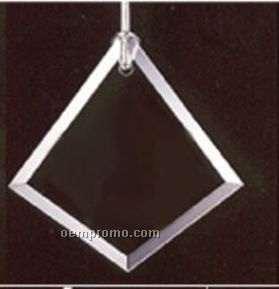 Classy Ornamentals. Beveled Diamond Starfire Glass Ornament W/Hole To Hang.
