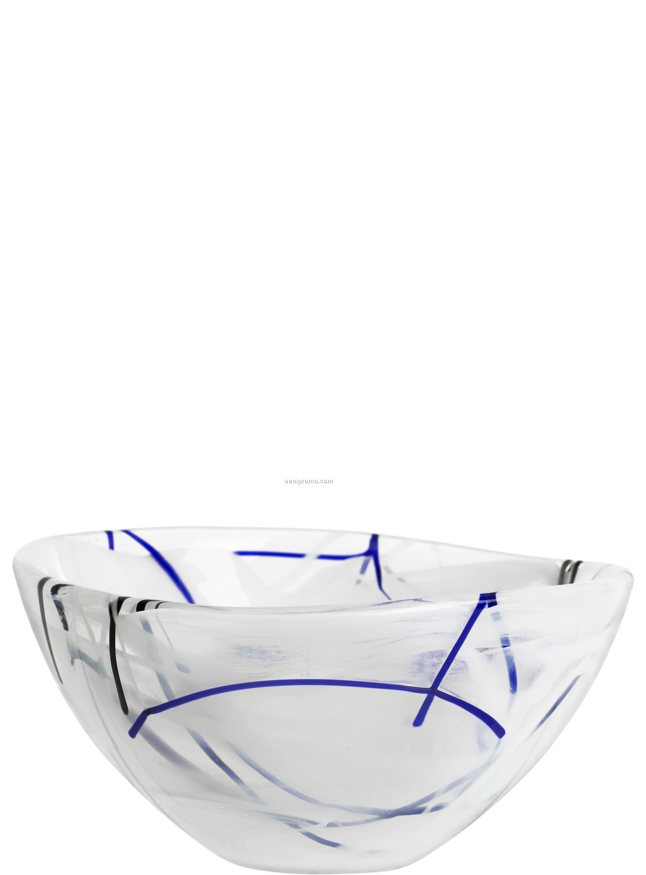 Contrast Small Swirl Crystal Bowl By Anna Ehrner (White)
