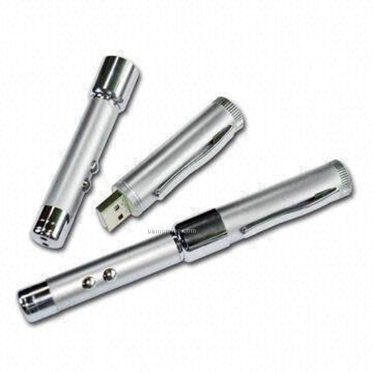 Pen Shape Laser Pointer & USB Memory Drive Combo (128 Mb)