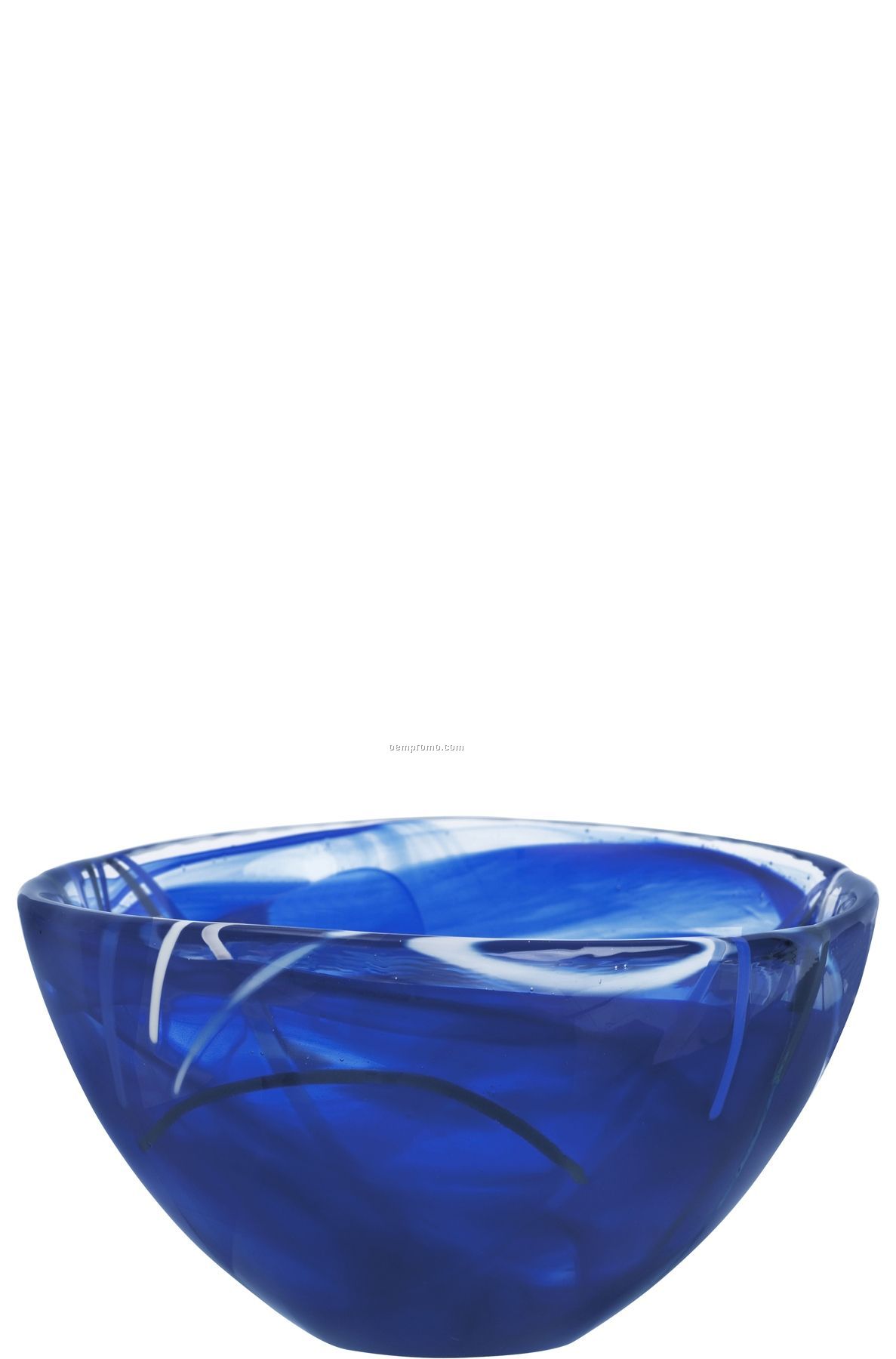 Contrast Small Swirl Crystal Bowl By Anna Ehrner (Blue)