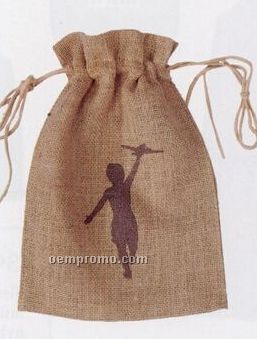 The Small Natural Drawstring Jute Tote Bag