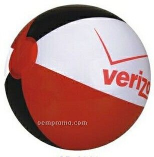 16" Inflatable Red, Black & White Beach Ball