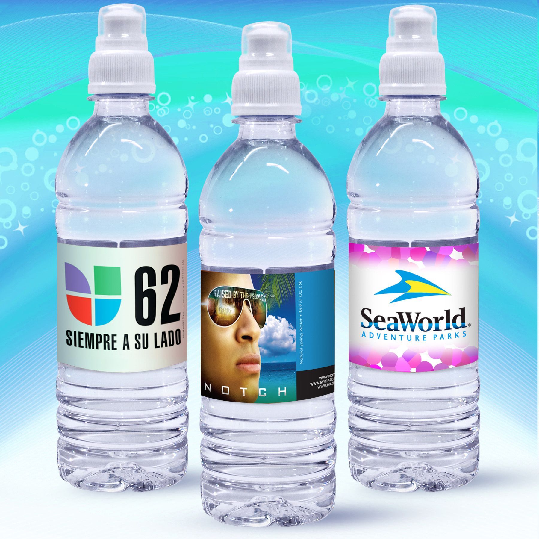 16.9 Oz. Custom Label Spring Water W/Sport Top - Clear Bottle