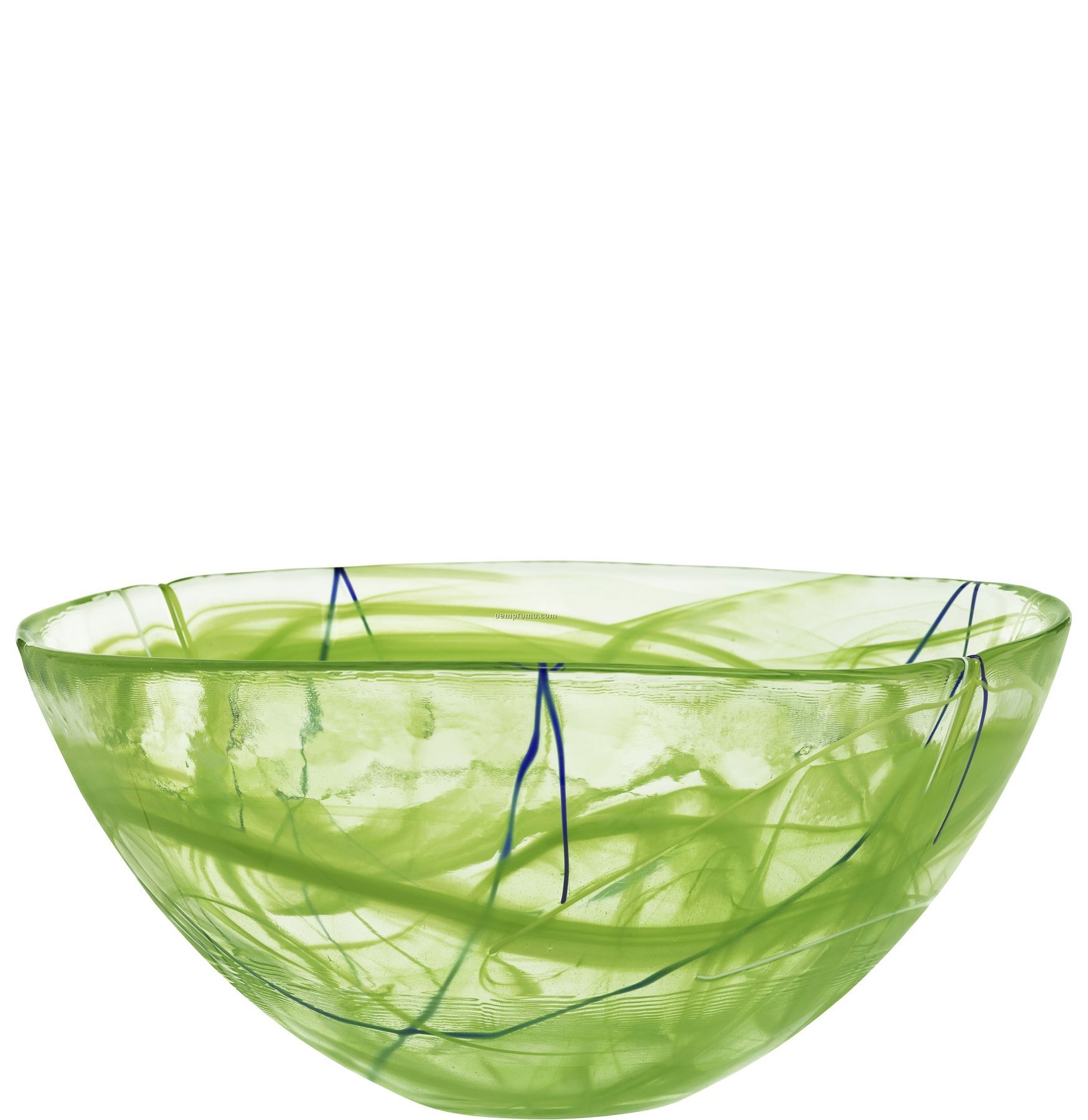Contrast Large Swirl Crystal Bowl By Anna Ehrner (Lime)