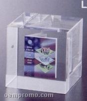 Custom Lucite Cube Award W/ 4-color Process Booklet