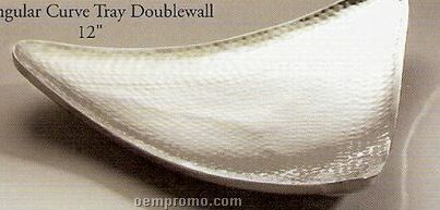 Hammered Triangular Curved Double Wall Tray