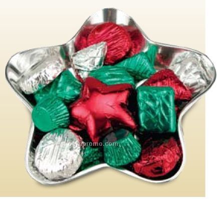 Large Star Dish W/ Foil Wrapped Chocolates