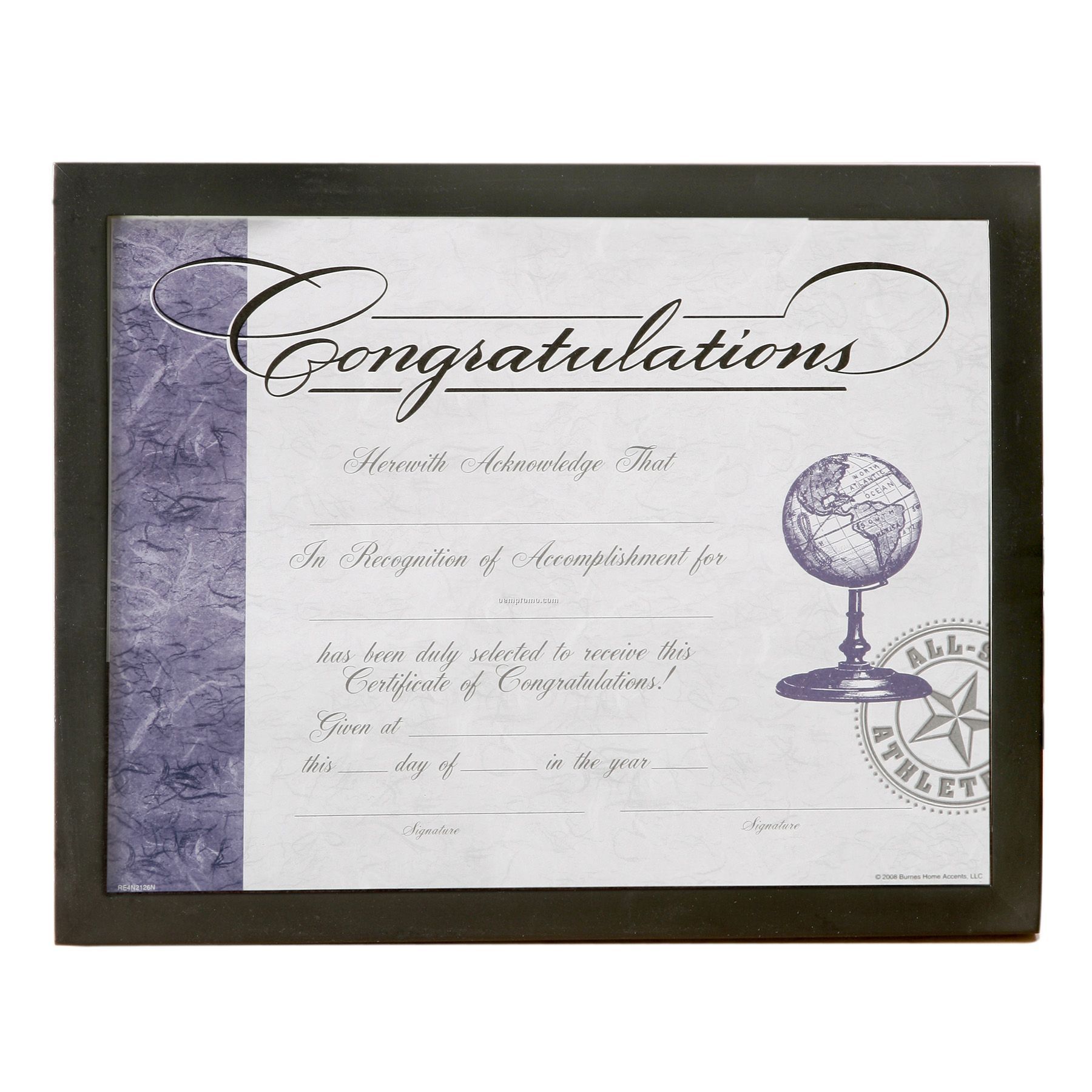 Collegiate Black Wood Certificate Frame