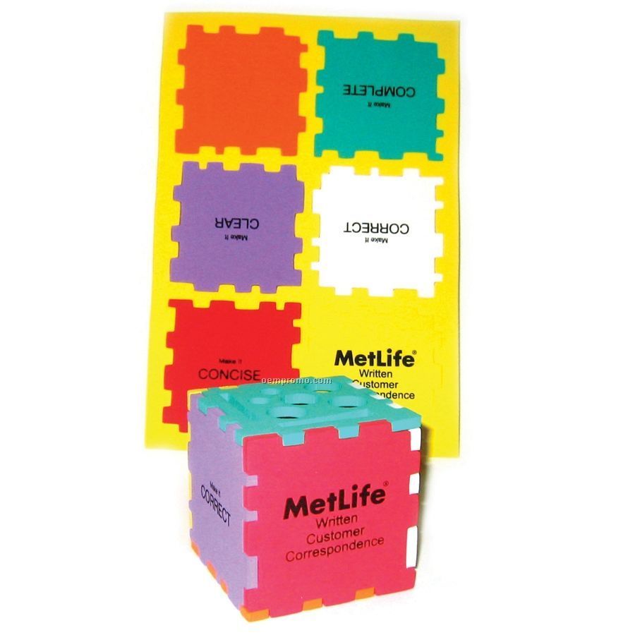 Foam Desktop Puzzle Cube Organizer - Mixed Colors (3")