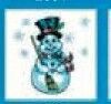Holidays Stock Temporary Tattoo - Top Hat Snowman (2"X2")