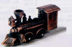 Early American Bronze Metal Pencil Sharpener - Old Time Locomotive