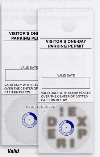 3"X8-1/2" Voucher Visitor's Parking Permit
