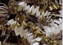 #10 White & Gold Paper & Metallic Blends Crinkle Cut Paper Shreds