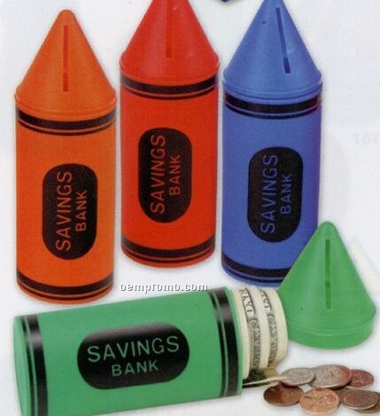 Crayon Shaped Bank With Stock Graphics