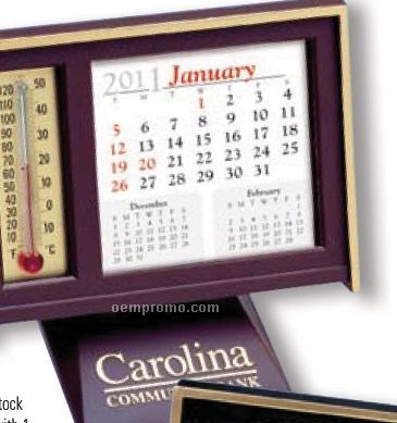 Deluxe Madison Avenue Thermometer & Desk Calendar