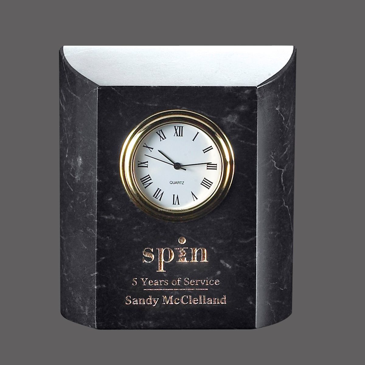 Genuine Marble Black Ajax Clock