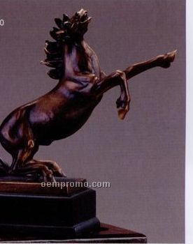 Horse Trophy / Haunched & Rearing - Square Base (7