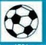Sport Stock Temporary Tattoo - Dark Lined Soccer Ball (2"X2")